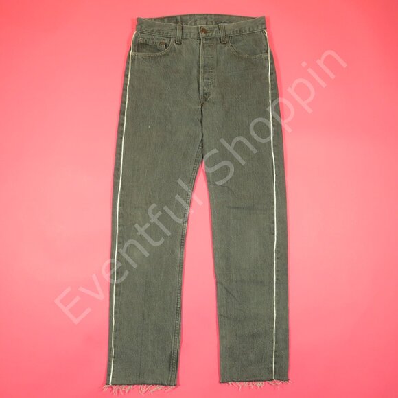Vintage Levis 501 Jeans Womens 30 Gray Faded Ripped Raw Hem Urban Renewal 80s - Picture 2 of 8